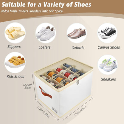 Schuhboxen Organizer Schuhregal Stapelbar - 24 Zellen Schuh