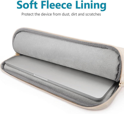 TECOOL 15.6 Zoll Laptoptasche Hülle Stoßfeste Schutzhülle Sleeve Beige