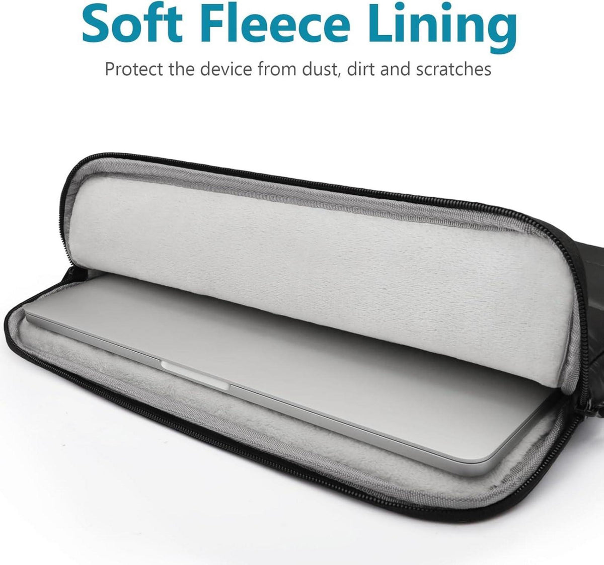 TECOOL Puffy 15.6 Zoll Laptoptasche Schutzhülle für Lenovo HP Acer Dell Asus Chromebook, Schwarz