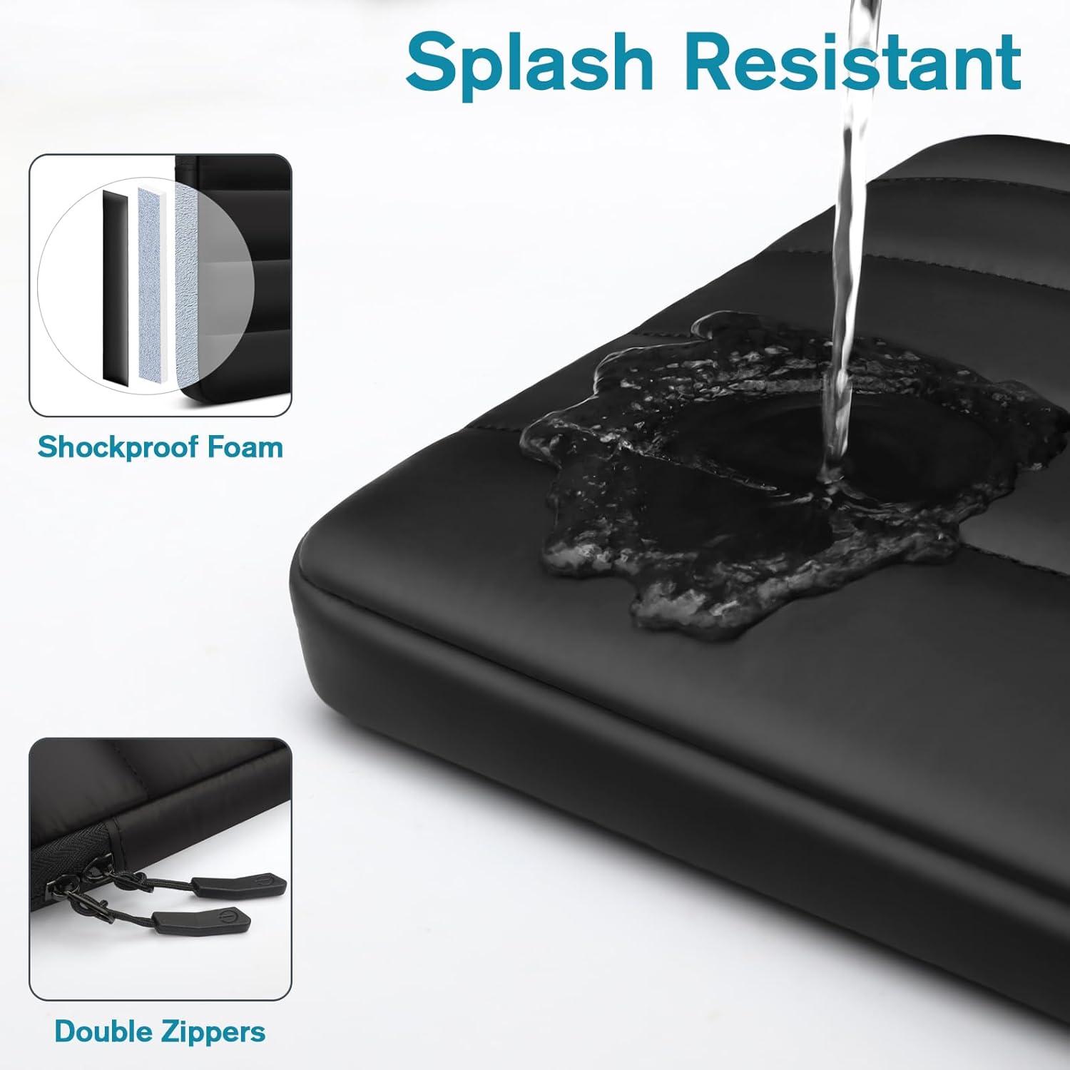 Laptophülle 14 Zoll Schwarz gepolstert wasserabweisend