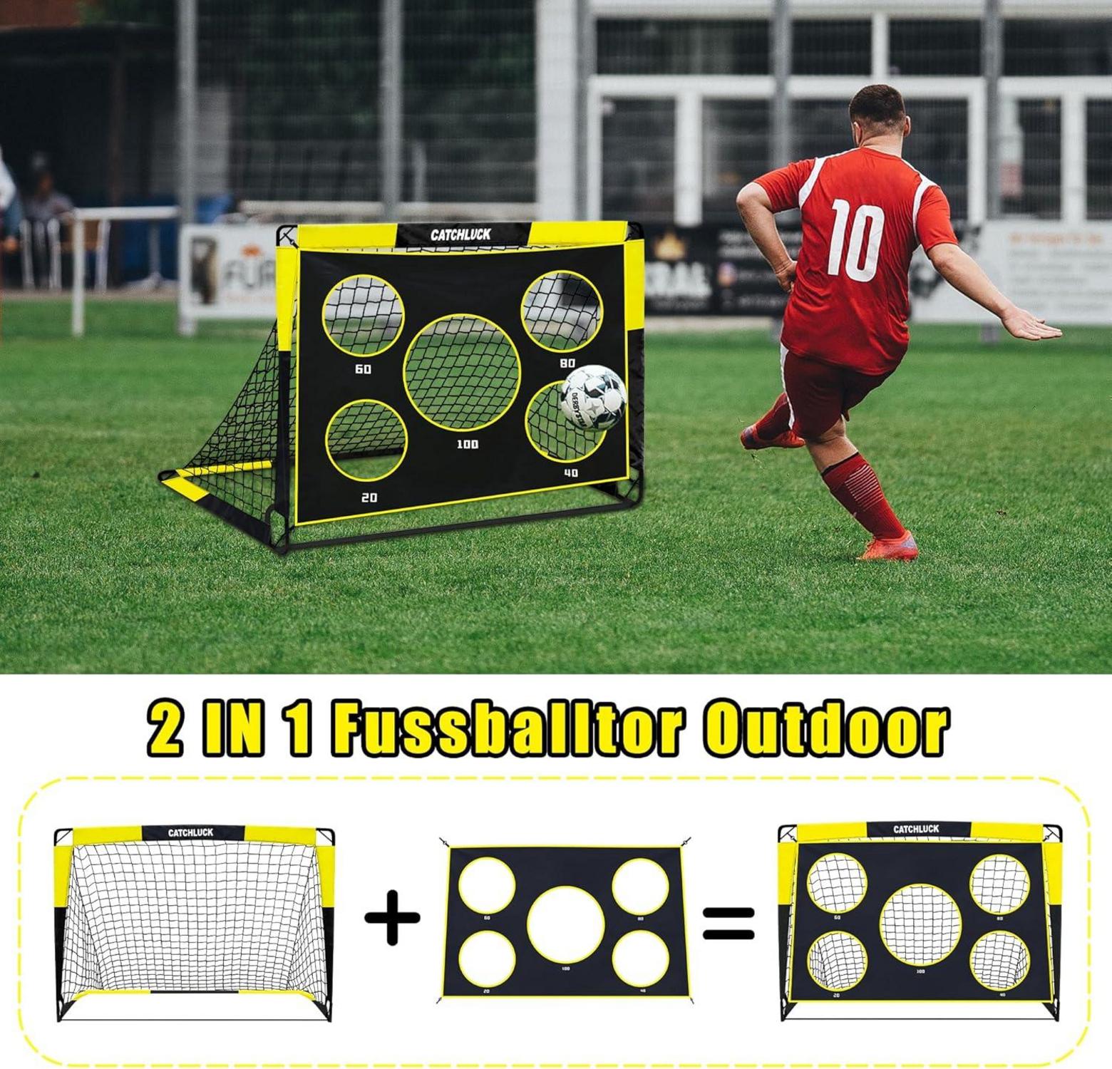Fussballtore 2 In 1 Pop Up Tor mit 5 Schussloechern