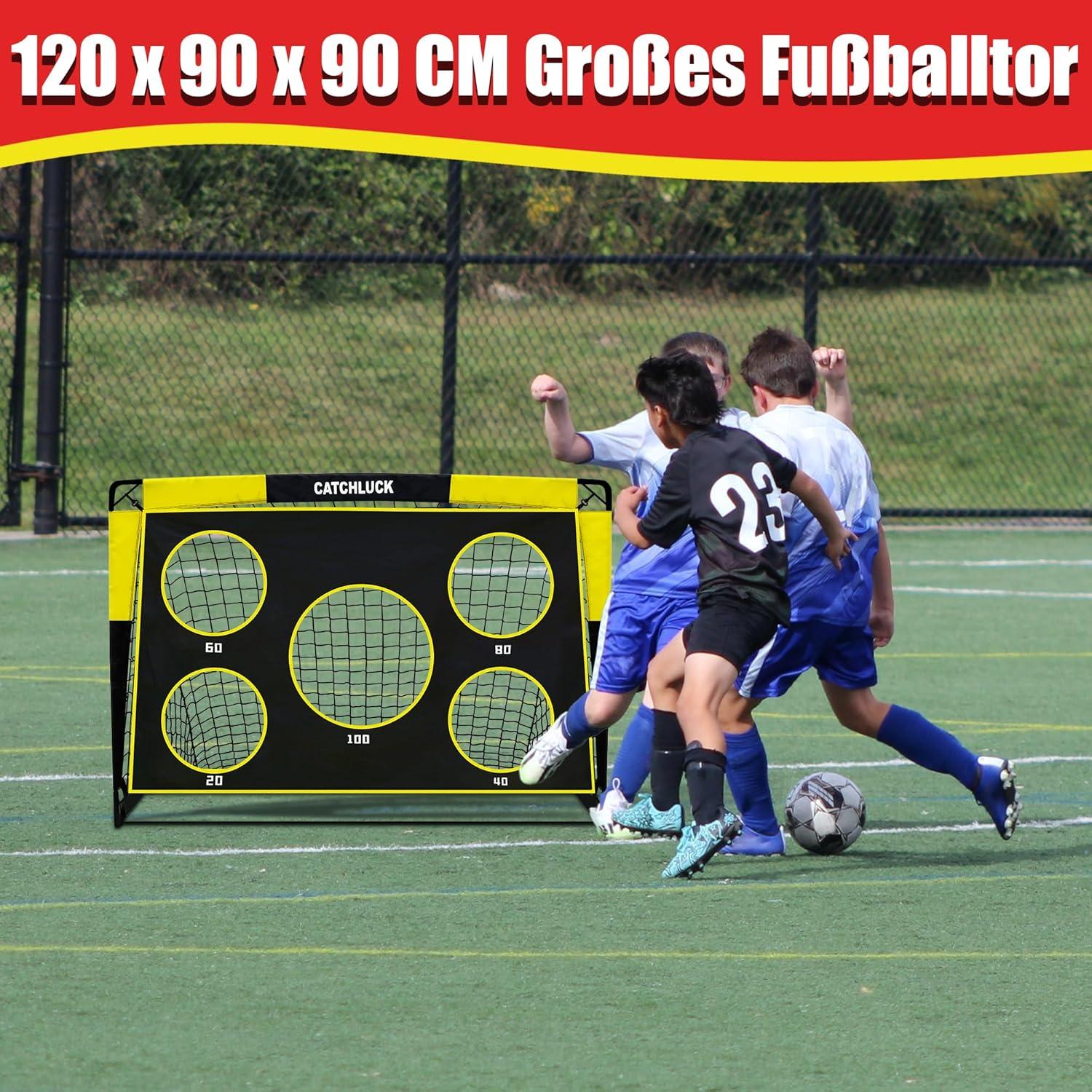 Fussballtore Kinder 2-in-1 Pop Up Tor 120x90x90 Gelb