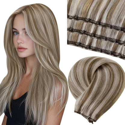 Echthaar Tressen Blond Highlights 50g - #P8/60