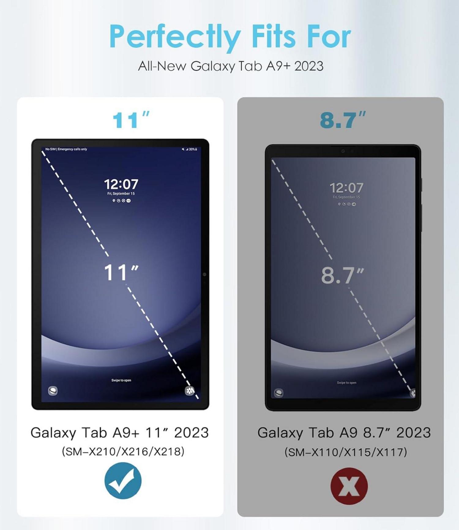 TiMOVO Drehbare Hülle Samsung Galaxy Tab A9 Plus 11 Zoll