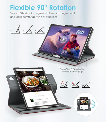 Drehbare Hülle für Samsung Galaxy Tab A9+ 11 Zoll 2023 - Weinrot