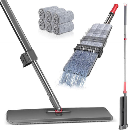 Wischmopp mit Auswringfunktion und 6 Wischpads