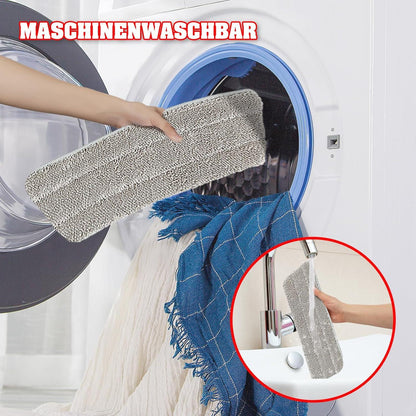 Wischmopp mit Auswringfunktion 147cm Handfreier Flachmopp 6 Wischpads