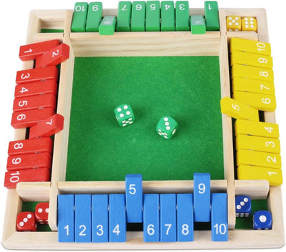 Shut The Box Holz Brettspiel Mathematik Lernspielzeug 4 Spieler