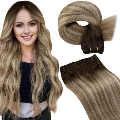 Echthaar Tressen Balayage Blond & Braun 45cm - 100g