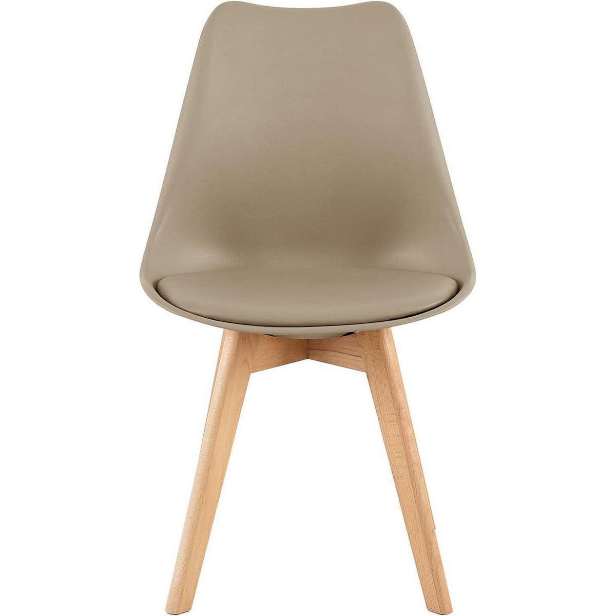 Skandinavische Esszimmerstühle Set 8 – Gepolstert, Khaki