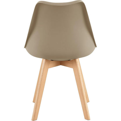 Skandinavische Esszimmerstühle Set 8 – Gepolstert, Khaki