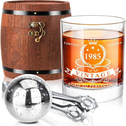 Whiskyglas-Set 1984 für Männer in Fassbox