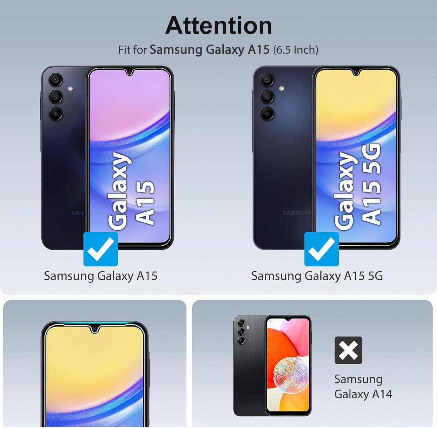 SPARIN 3 Stück Schutzfolie Samsung Galaxy A15 4G 5G Display
