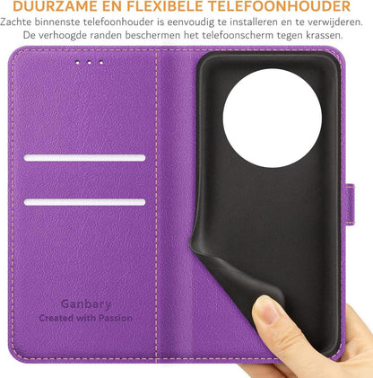 Handyhülle Honor Magic6 Lite Leder Klapphülle mit Kartenschlitzen