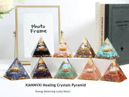 XIANNVXI Orgonit Pyramide Wassermelone Turmalin Kristalle Positive Energie
