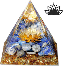 Lapislazuli Stein Orgonit Pyramide Kristalle Lotus Positive Energie