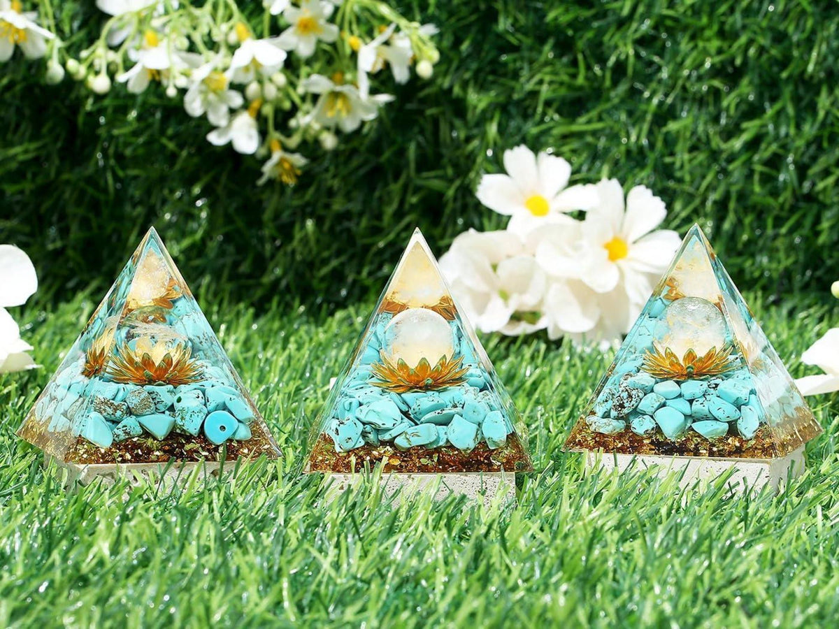 Kristalle Pyramide Orgonit Grün Türkis Lotus Heilkristalle XIANNVXI