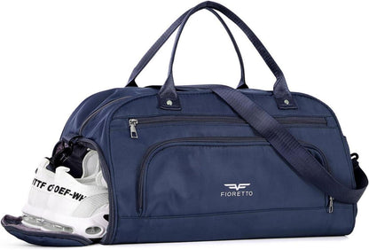 Weekender Sporttasche mit Schuhfach und Nassfach 30L Blau