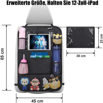 Auto Rückenlehnenschutz mit iPad Tasche & Organizer