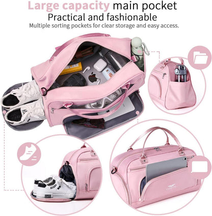 FIORETTO 30L Sport- und Reisetasche mit Schuhfach & Nassfach Rosa