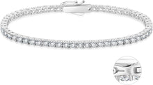Zirkonia Tennisarmband Silber 925 Iced Out Damen Armband 3/4mm
