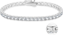 Kristall Tennisarmband Silber 925 Damen Zirkonia Iced Out 4mm 16.5cm