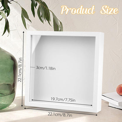 Weißer 3D Bilderrahmen zum Befüllen 20x20cm für Fotos und Collagen