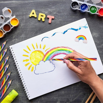 Regenbogen Buntstifte Set für Kinder, Jumbo Stifte & Radiergummis