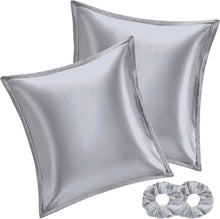 Satin Kissenbezug 60x60 Grau Haarschonend 2er Set