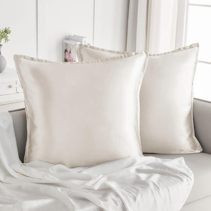 Vielit Satin Kissenbezug 60x60 Beige 2er Set Haargummisünde Reißverschluss