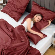 Vielit Satin Kissenbezug 2er Set 60x60 Rot mit Haargummis