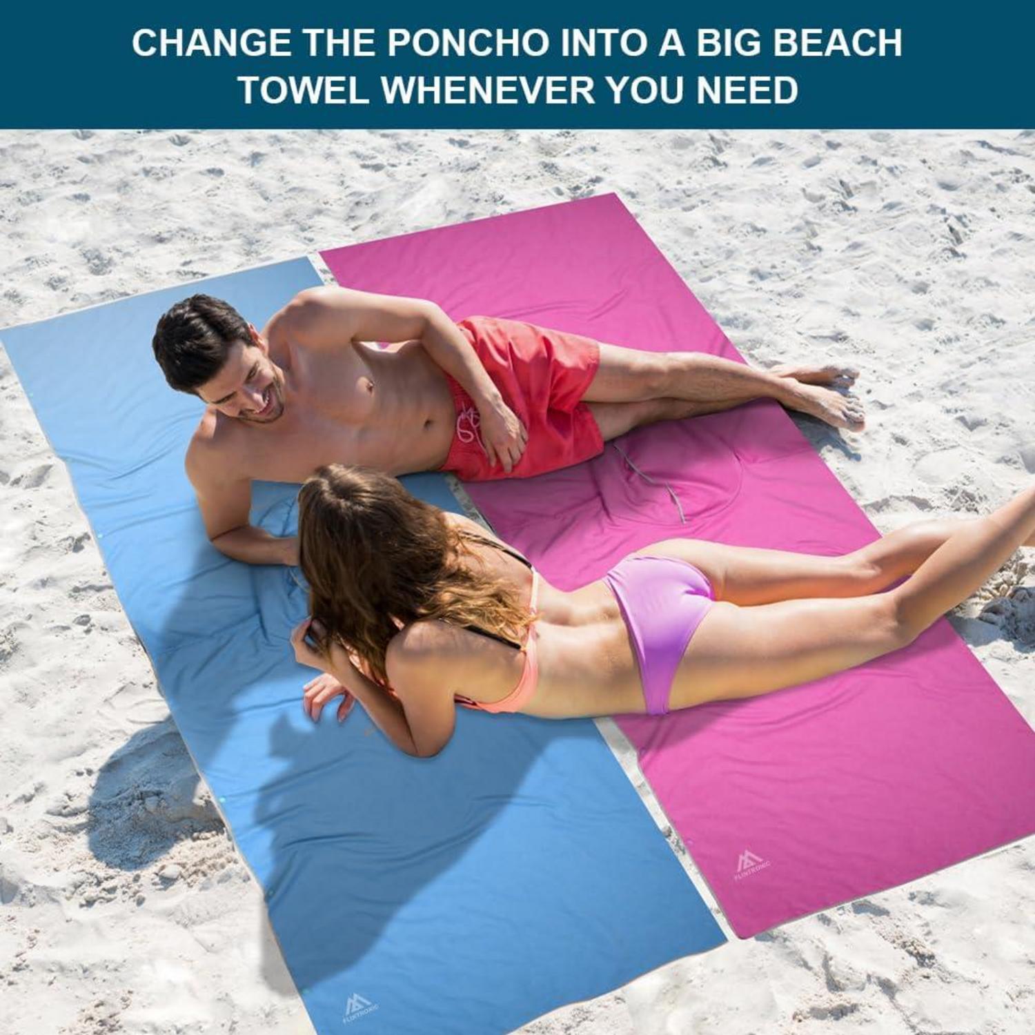 Mikrofaser Surf Poncho 110x80cm, Quick Dry Badeponcho mit Kapuze für