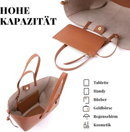 TIAASTAP Kunstleder Tote Bag Groß Schultertasche Handtasche Elegantes Design Hinweis Gearbeitet aus verschleißfestem Kunstleder für Damen