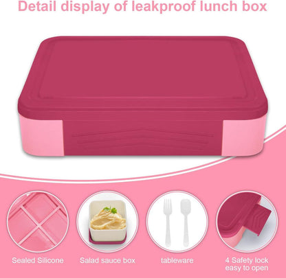 Brotdose Kinder mit Fächern, 1300ml Bento Lunchbox