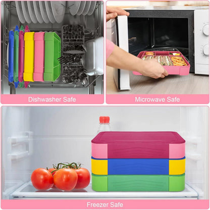 Brotdose Kinder mit Fächern 1300ml Lunchbox auslaufsicher Bento Box Pink
