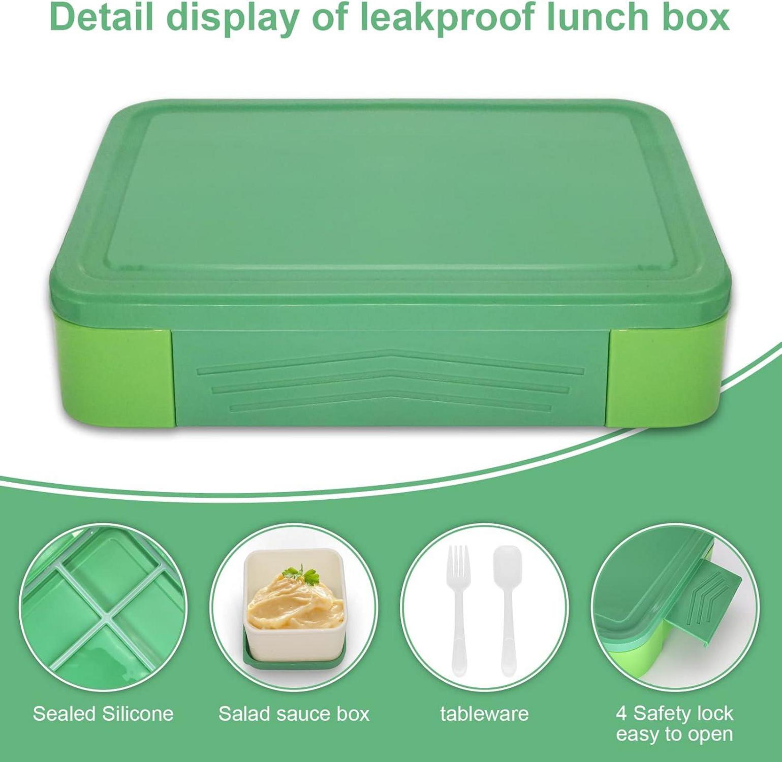 Brotdose Kinder mit Fächern 1300ml Bento Box Auslaufsicher