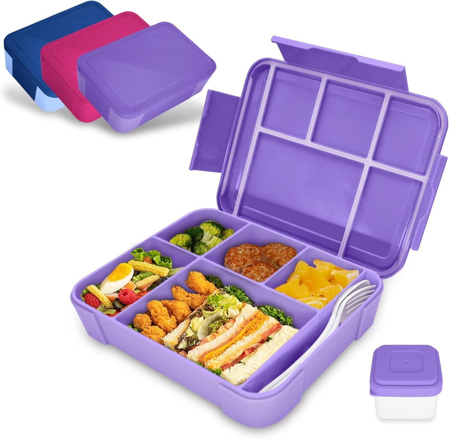 Brotdose Kinder mit Fächern, 1300ml Auslaufsicher Bento Box