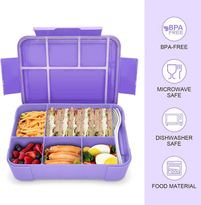 Brotdose Kinder Lunchbox 1300ml mit Fächern Auslaufsicher Bento Box