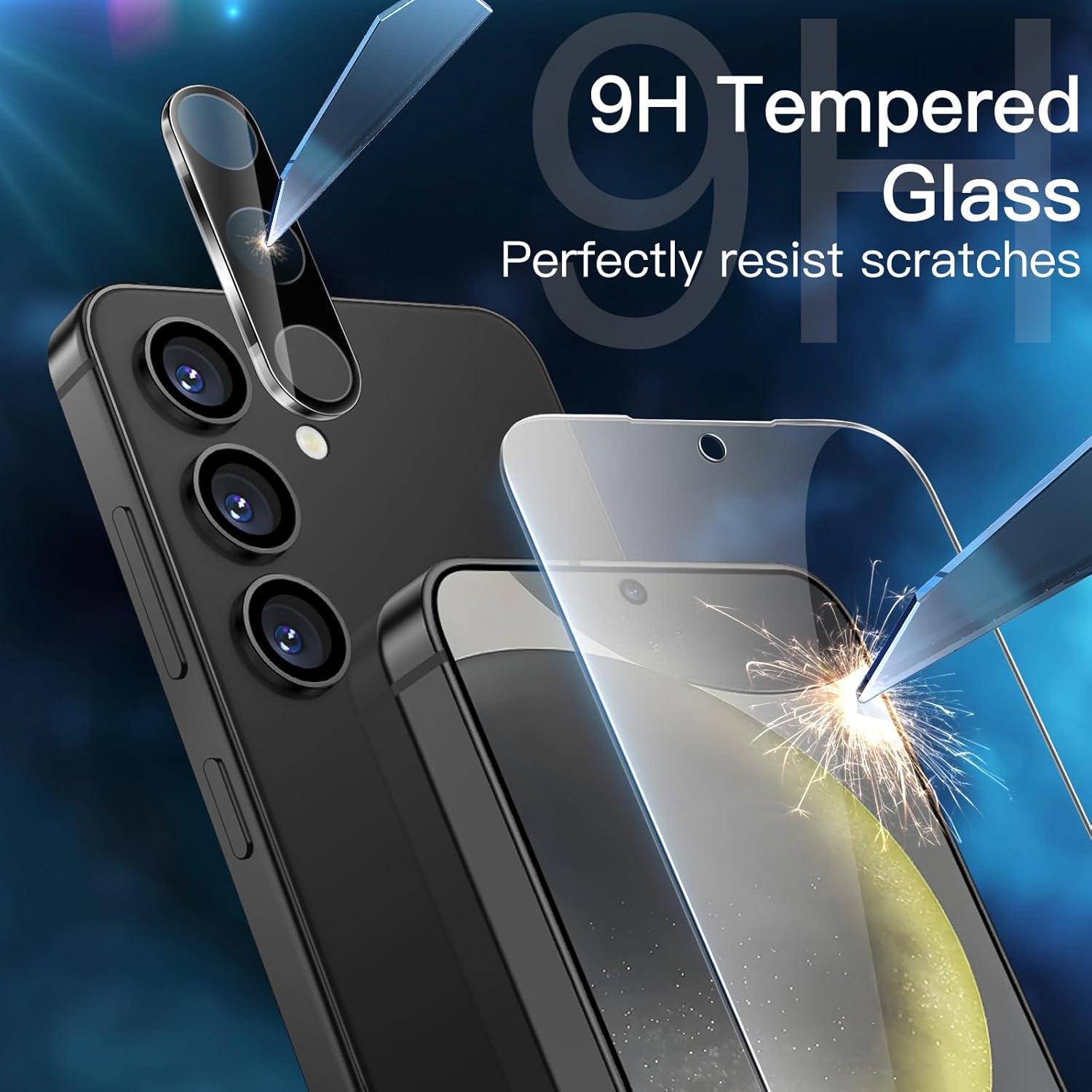 5-in-1 Matt Hülle für Samsung Galaxy S24 5G mit Schutzfolie Cam