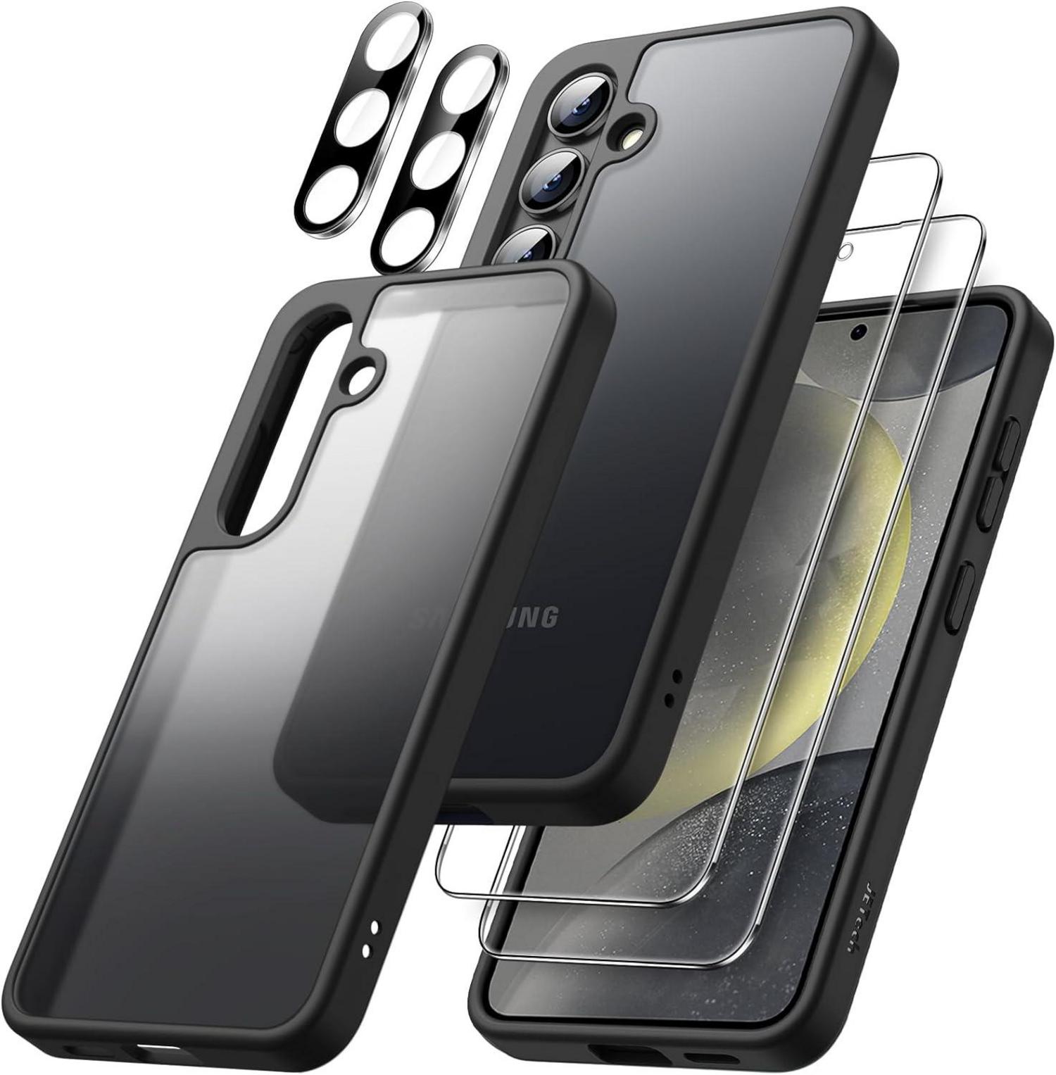 Schutzhülle für Samsung Galaxy S24 5G mit Schutzfolie und Kameraschutz