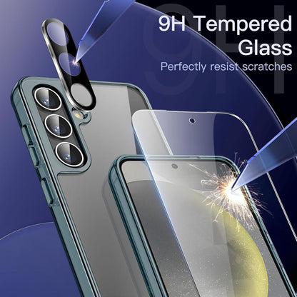 Schutzhülle Samsung Galaxy S24+ 2x Glasfolie Kameraschutz Blau