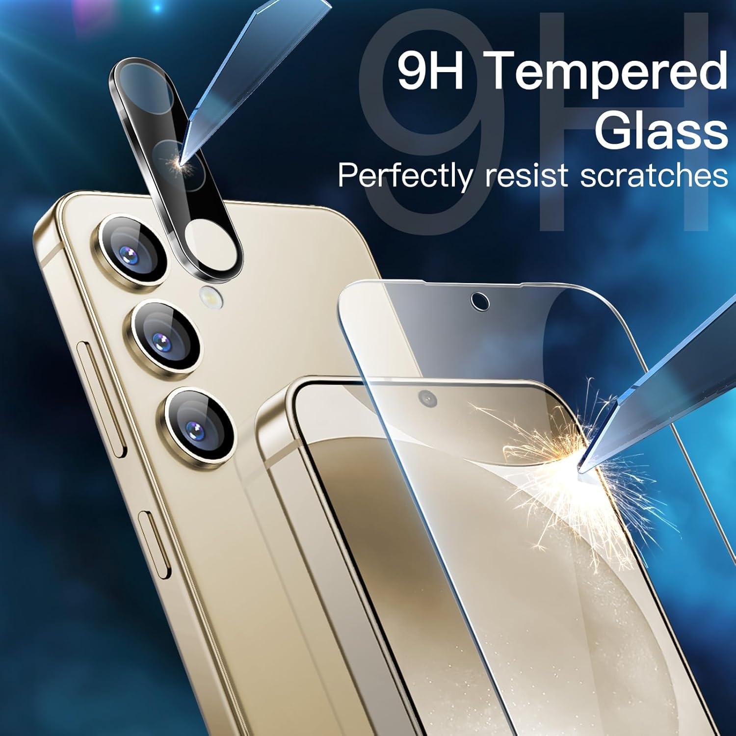 5-in-1 Matt Hülle für Samsung Galaxy S24 5G mit Schutzfolie