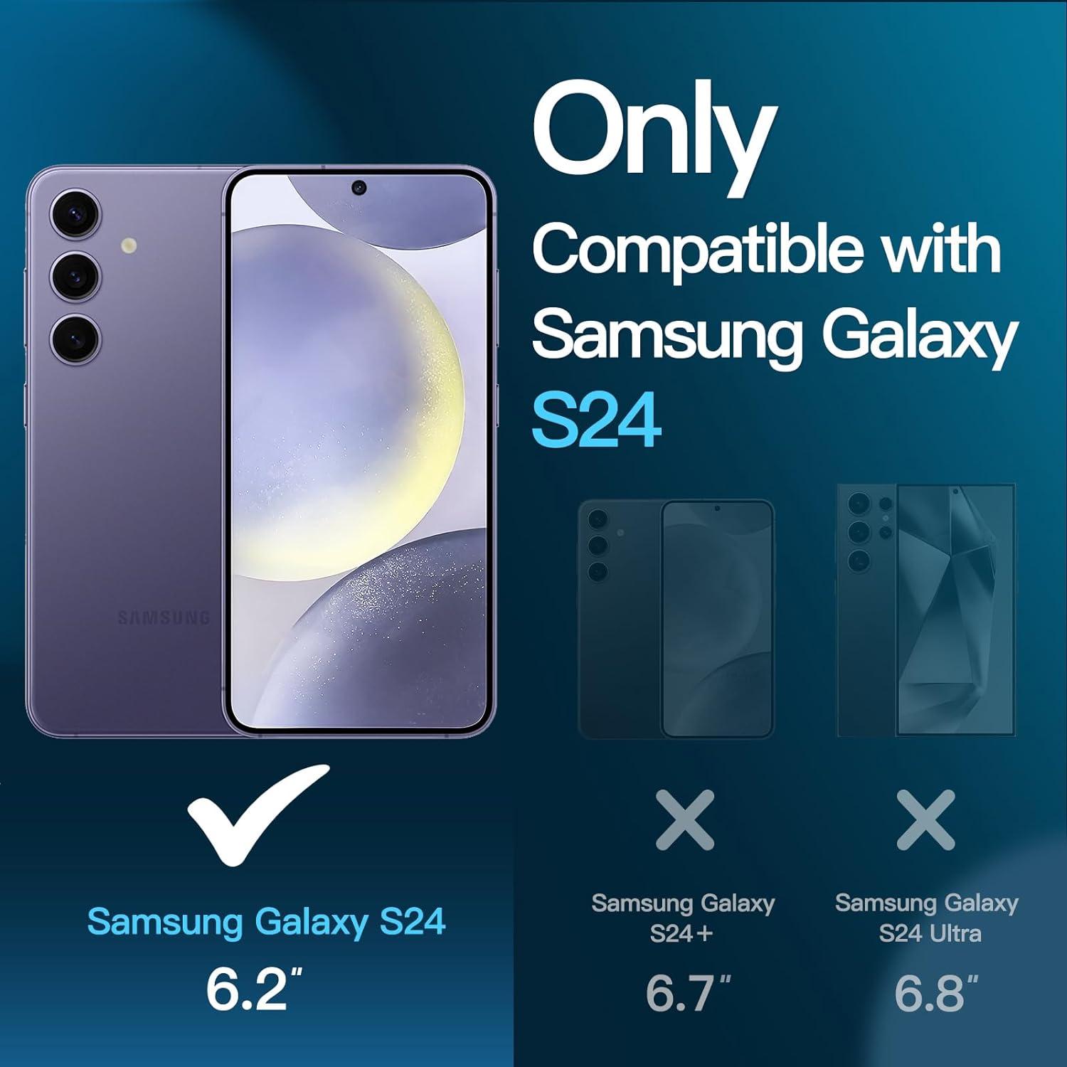 JETech Samsung Galaxy S24 5G Hülle + 2 Schutzfolien, Lila