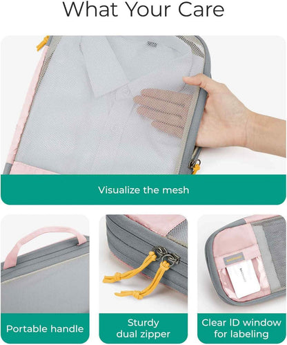 Kleidertaschen Set Packwürfel Kompression Wäschesack Rucksack Koffer