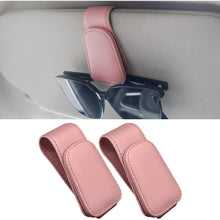 Magnetischer Brillenhalter für Auto-Sonnenblende, 2er-Pack, Rosa in Lederoptik