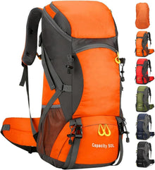 Wanderrucksack 50L Trekkingrucksack Regenhülle Wasserdicht Camping