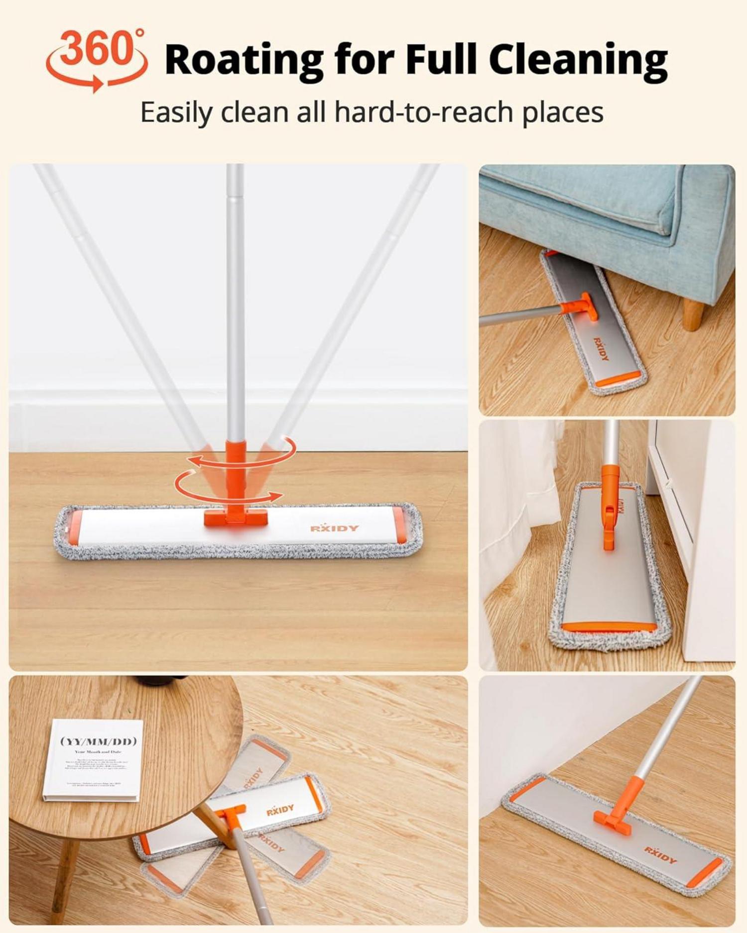 Professioneller Bodenwischer Set 45CM 4 Wisch Pads Wischmopp