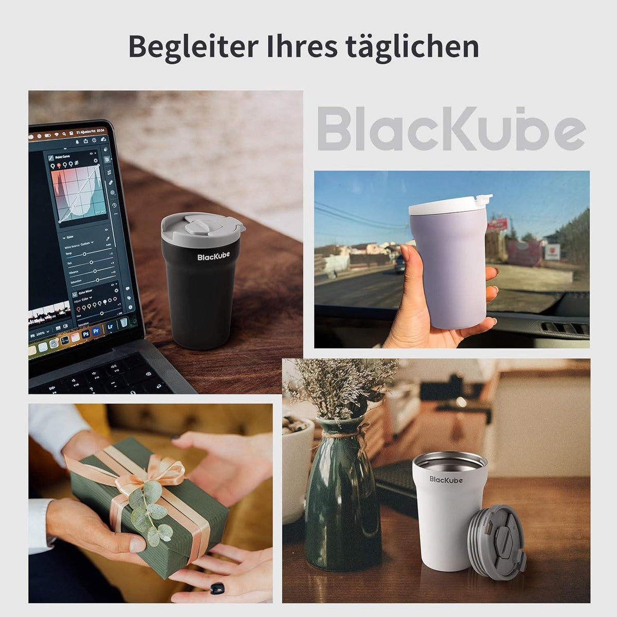 Thermo Kaffeebecher-to-go 380ml Isolierter Edelstahl Travel Mug