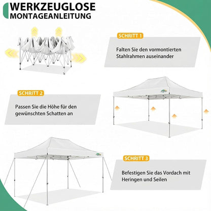 Faltpavillon 3x4.5 Wasserdicht mit Seitenteilen – Gartenpavillon