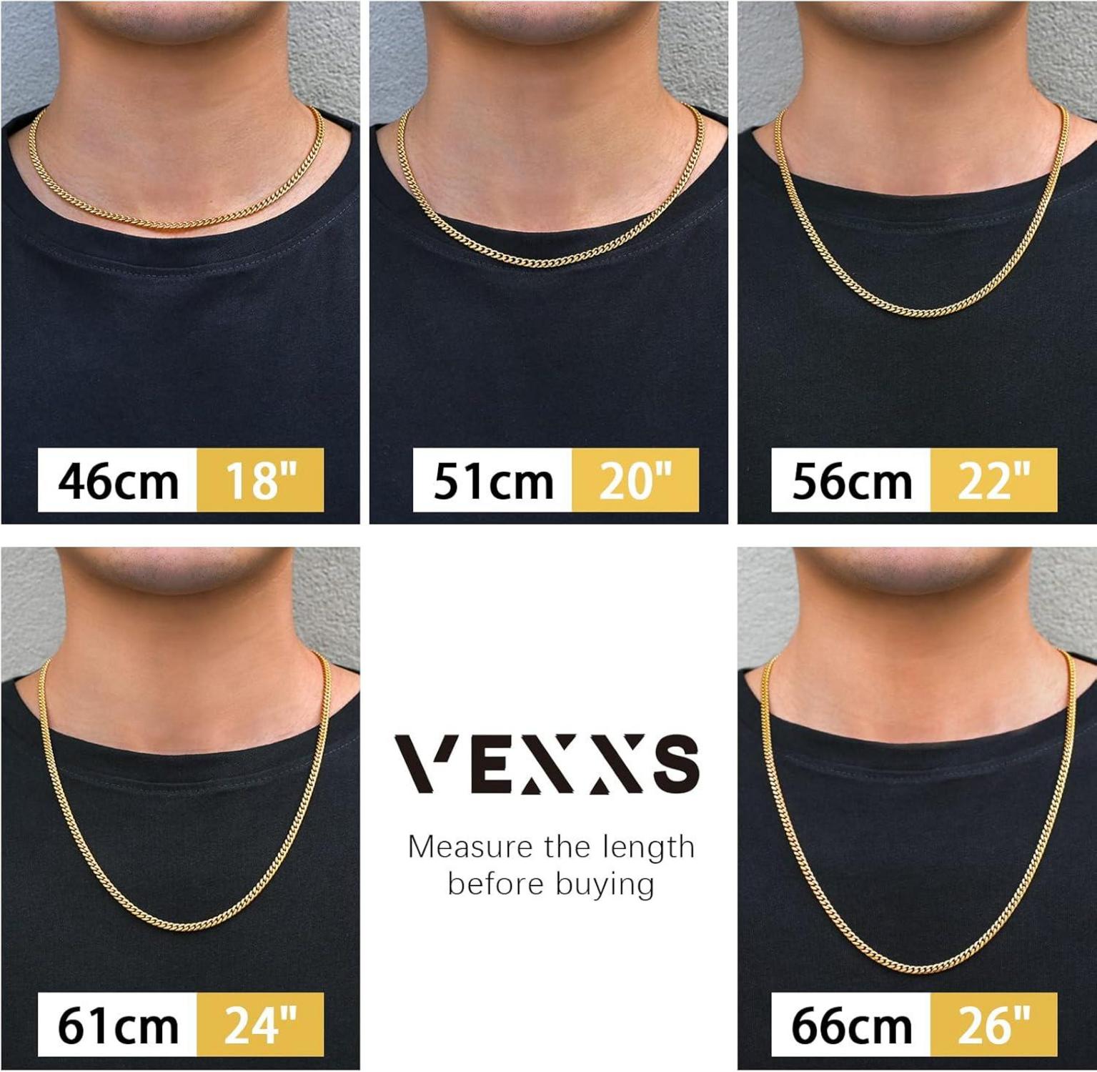 Kubanische Panzerkette 18K Vergoldet 4/5/6mm Herren Damen Goldkette 46-66cm